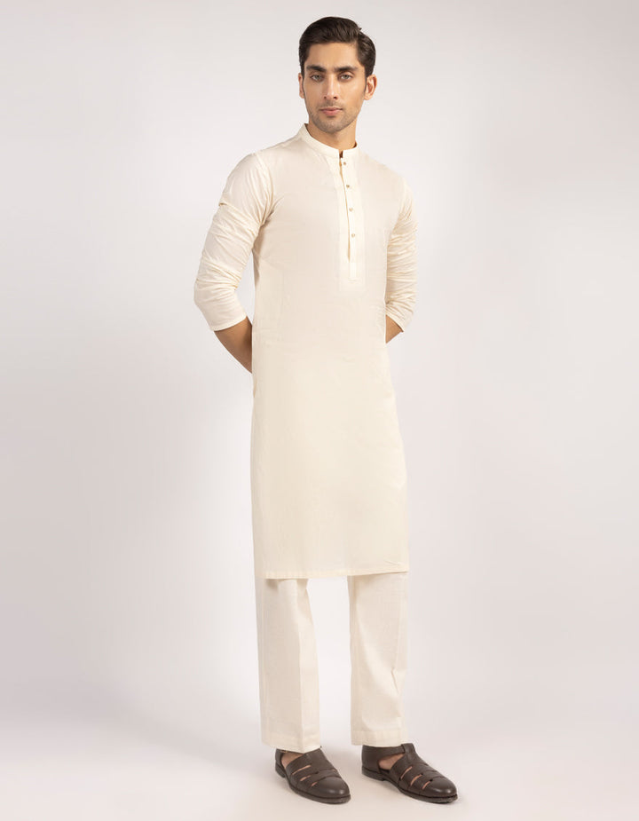 Cotton Cream Kurta - J. Junaid Jamshed