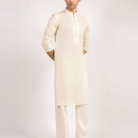 Cotton Cream Kurta - J. Junaid Jamshed