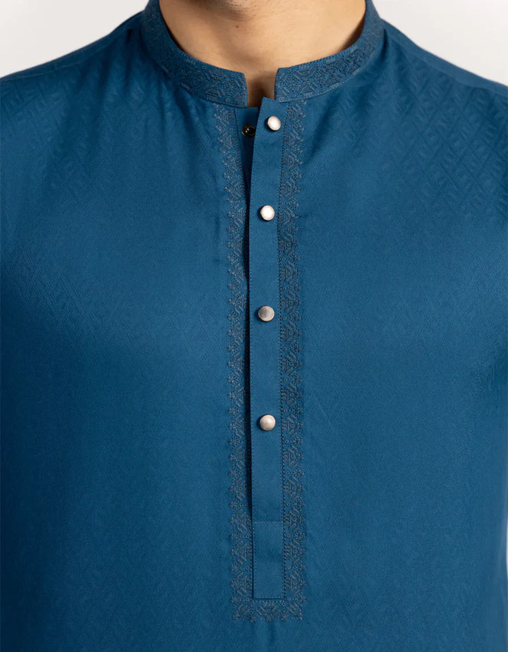 Blended Blue Kurta - J. Junaid Jamshed