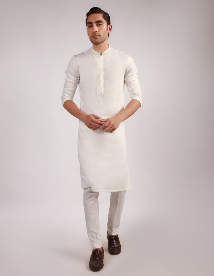 Blended Cream Shalwar Kameez  - J. Junaid Jamshed