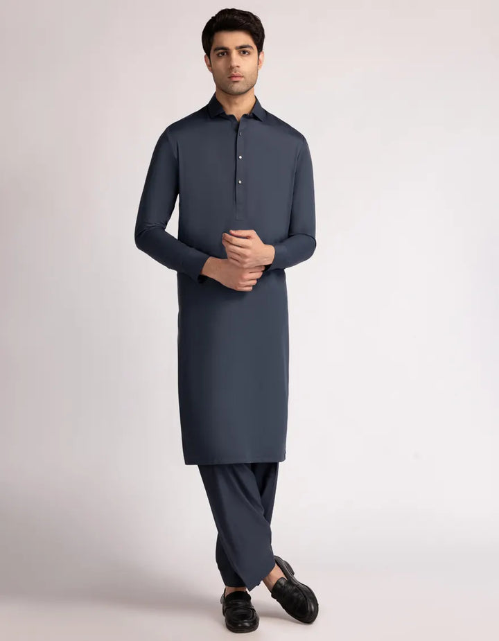 Blended Blue Shalwar Kameez  - J. Junaid Jamshed