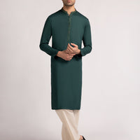 Blended Green Kurta Trouser- J. Junaid Jamshed