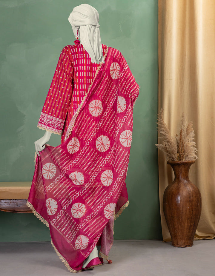 Lawn Pink Unstitched Suit - J. Junaid Jamshed