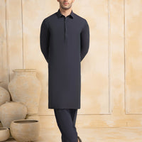 Blended Blue Unstitched Suit - J. Junaid Jamshed