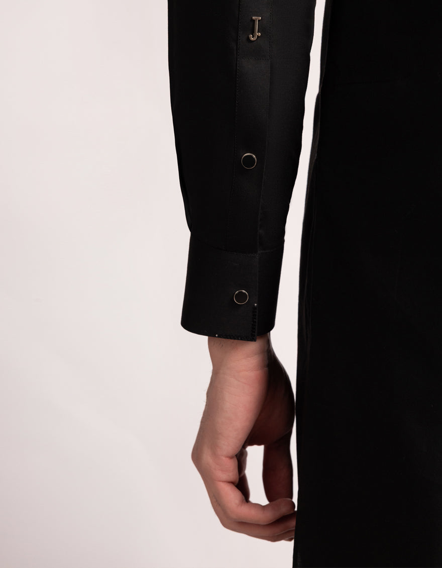Blended Black Shalwar Kameez  - J. Junaid Jamshed