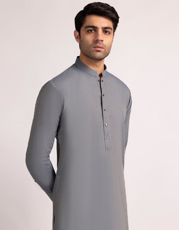 Cotton Denim Blue Kurta Trouser- J. Junaid Jamshed