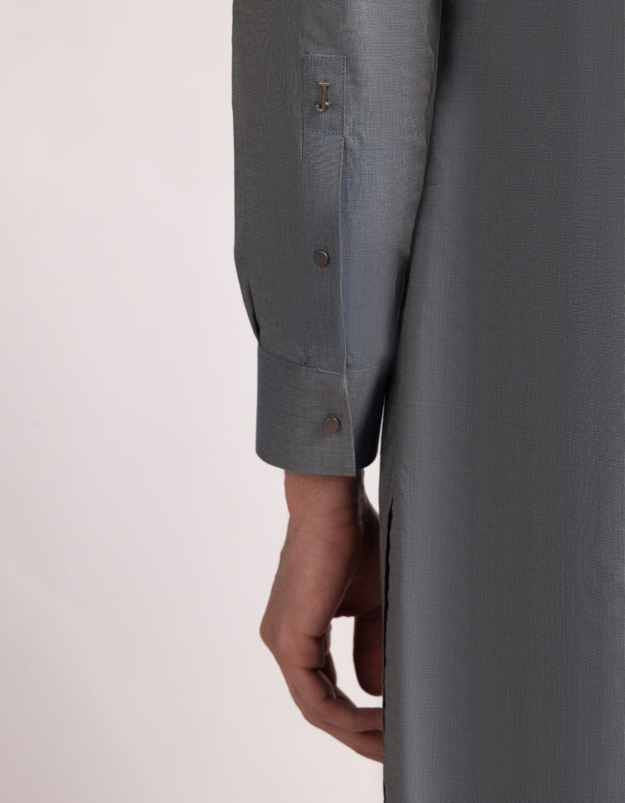 Cotton Denim Blue Kurta Trouser- J. Junaid Jamshed