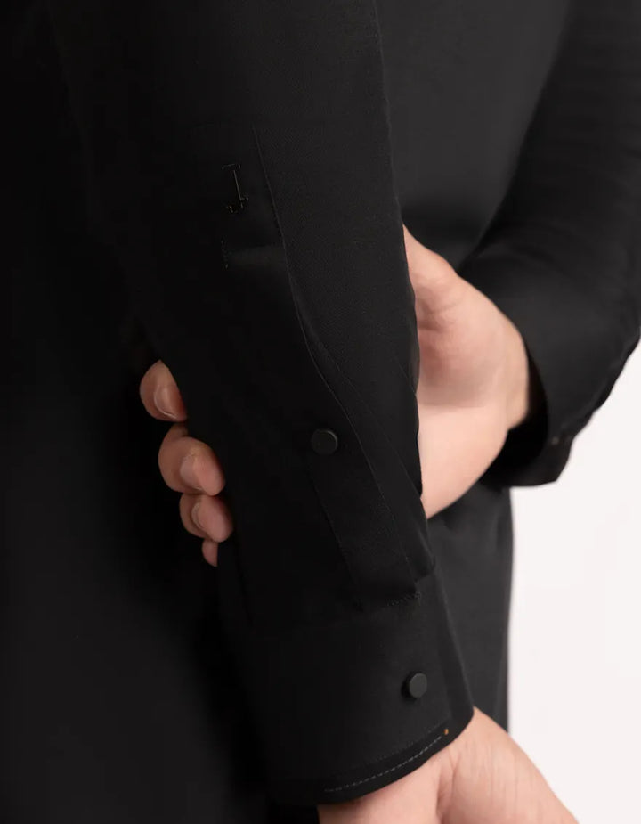 Blended Black Shalwar Kameez - J. Junaid Jamshed