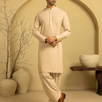 Blended White Unstitched Suit - J. Junaid Jamshed