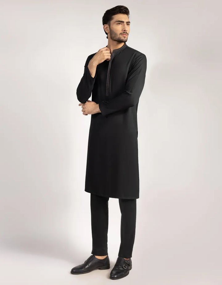 Polyester Black Kurta Trouser - J. Junaid Jamshed
