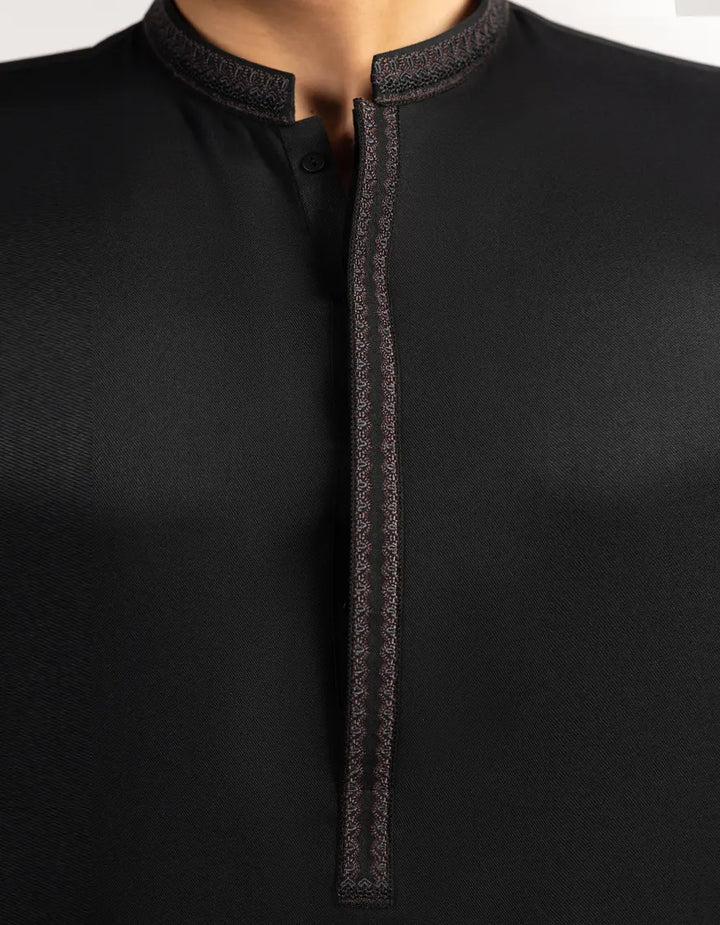 Polyester Black Kurta Trouser - J. Junaid Jamshed