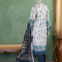 Lawn Multicolor Stitched Suit - J. Junaid Jamshed