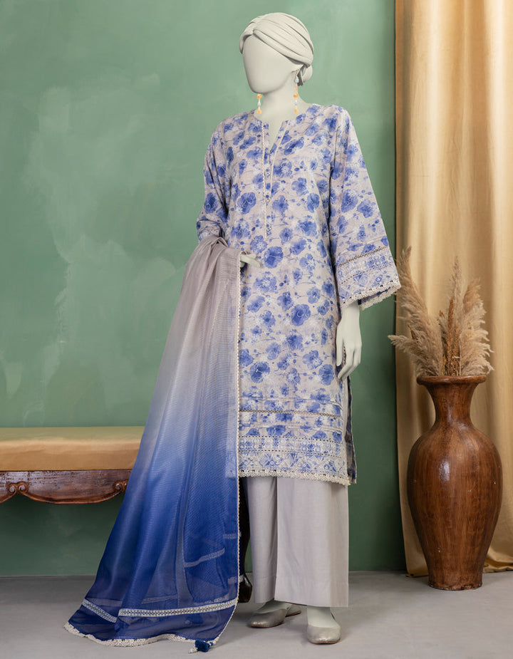 Lawn Multicolor Unstitched Suit - J. Junaid Jamshed