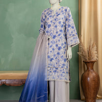 Lawn Multicolor Unstitched Suit - J. Junaid Jamshed