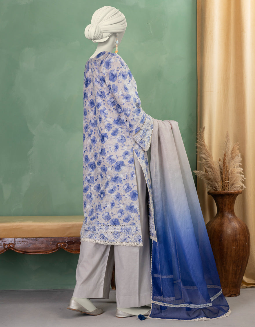 Lawn Multicolor Unstitched Suit - J. Junaid Jamshed