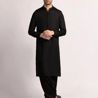 Blended Black Shalwar Kameez  - J. Junaid Jamshed