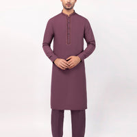 Polyester Violet Kurta Trouser - J. Junaid Jamshed