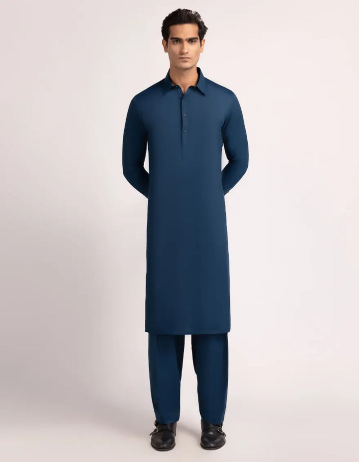 Blended Blue Shalwar Kameez  - J. Junaid Jamshed