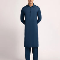Blended Blue Shalwar Kameez  - J. Junaid Jamshed
