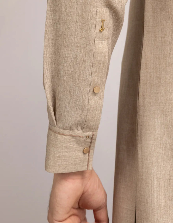 Blended Beige Shalwar Kameez - J. Junaid Jamshed