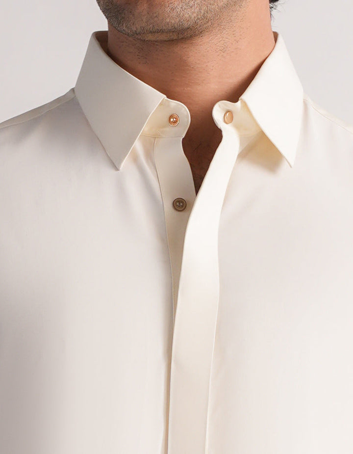 Blended Cream Jubba - J. Junaid Jamshed