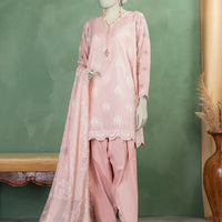 Lawn Pink Unstitched Suit - J. Junaid Jamshed