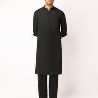 Cotton Black Green Kurta Trouser - J. Junaid Jamshed