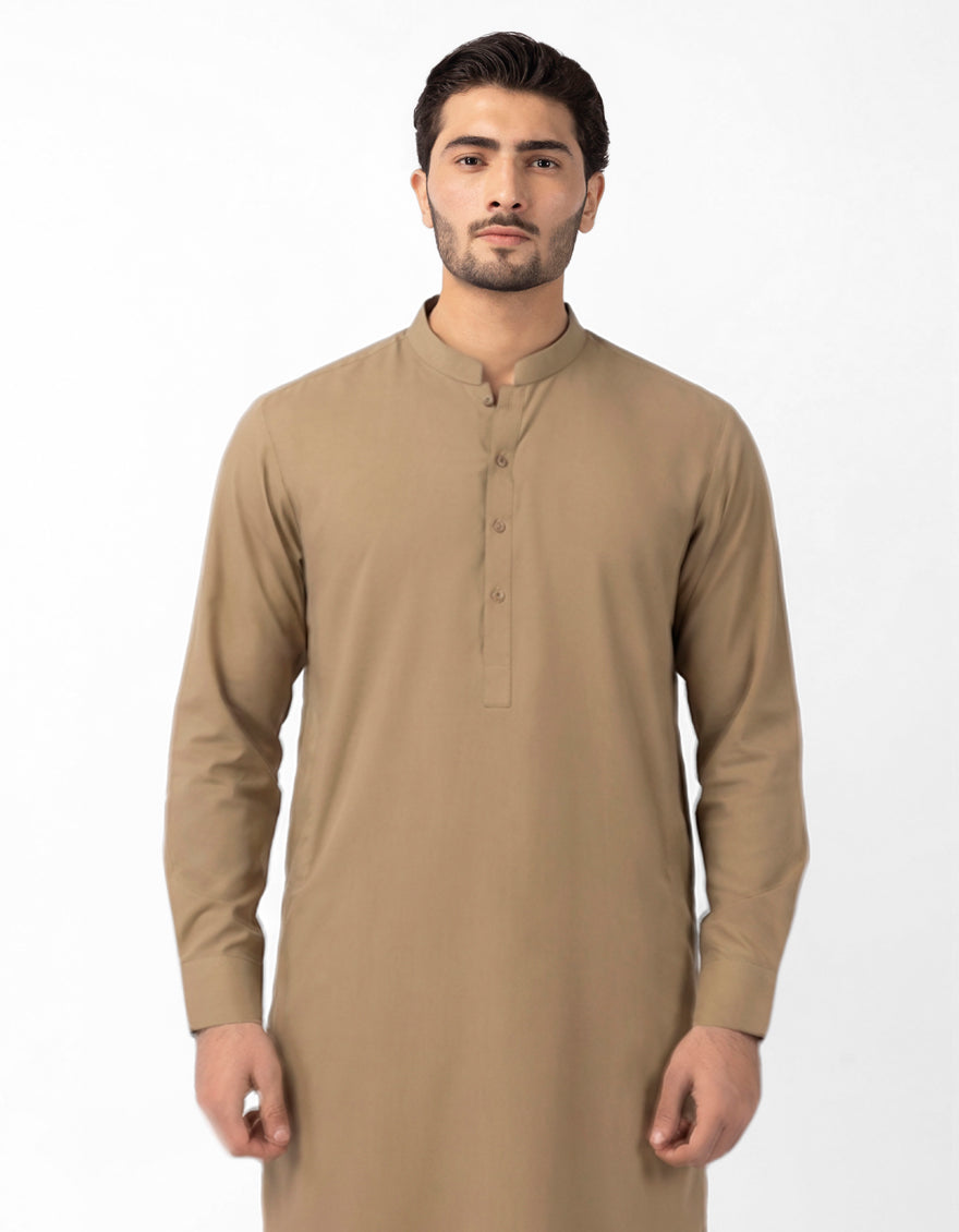 Blended Beige Kurta Trouser - J. Junaid Jamshed