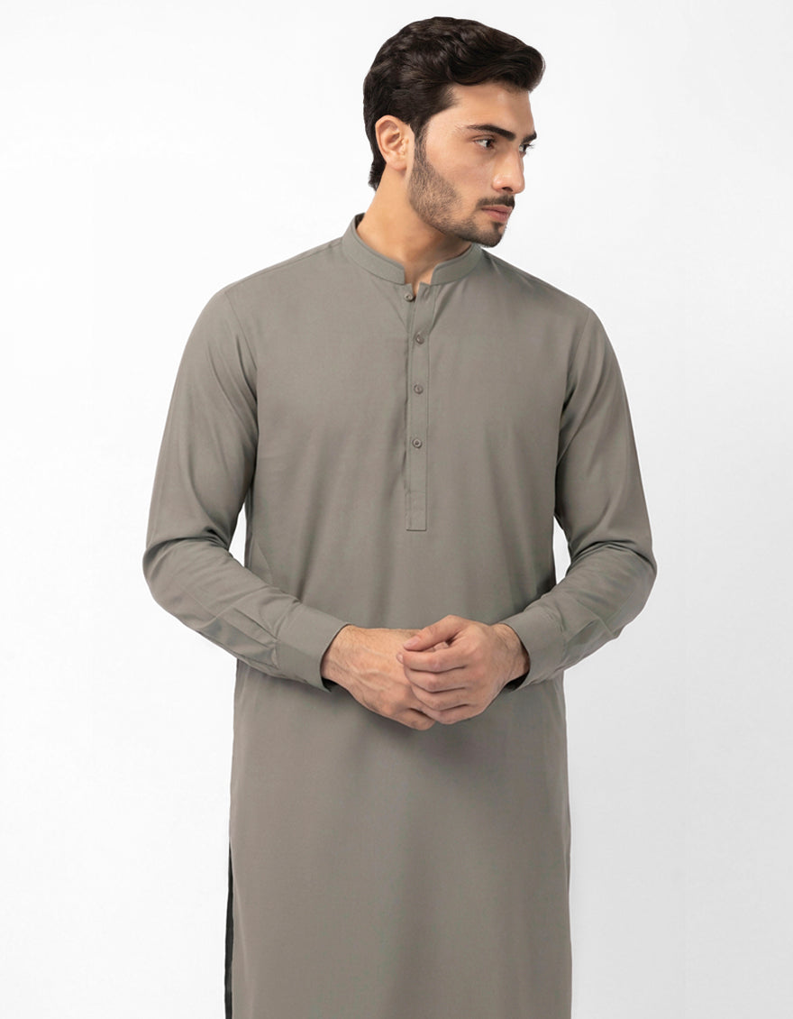 Blended Silver Kurta Trouser - J. Junaid Jamshed