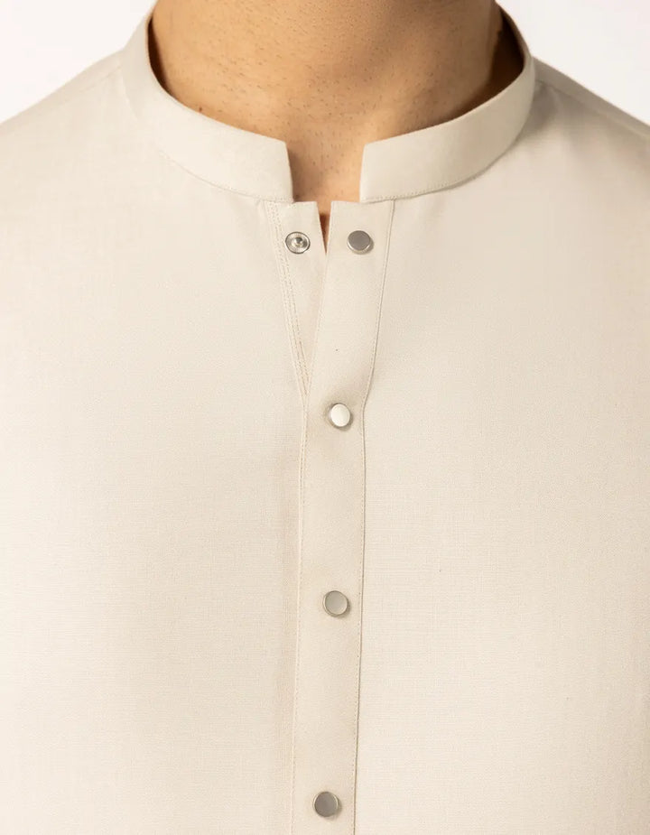 Blended Beige Shalwar Kameez - J. Junaid Jamshed