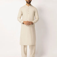 Blended Beige Shalwar Kameez - J. Junaid Jamshed