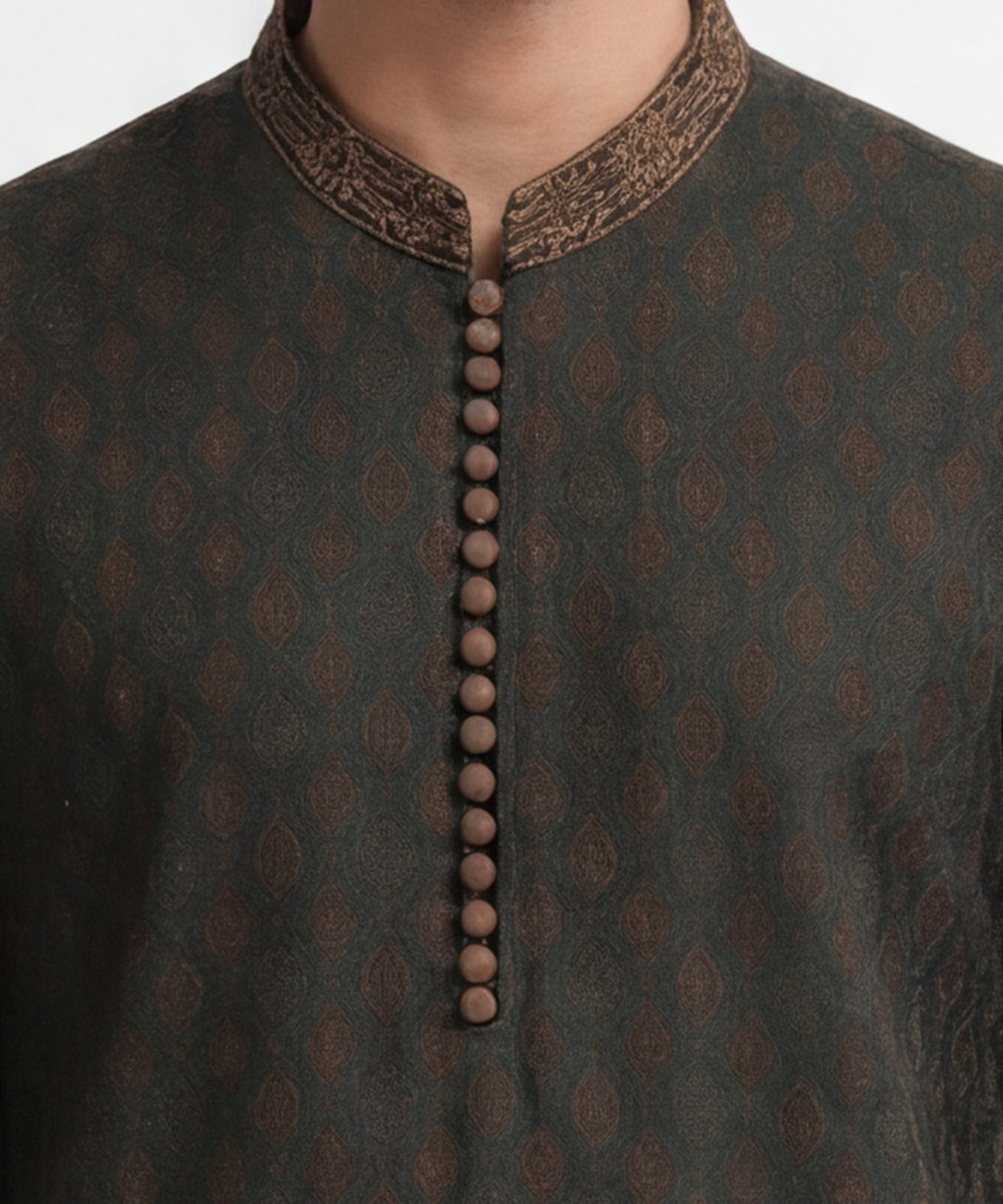 Polyester Green Special Kurta - J. Junaid Jamshed