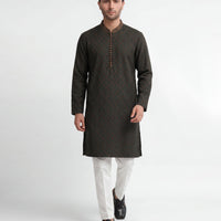 Polyester Green Special Kurta - J. Junaid Jamshed