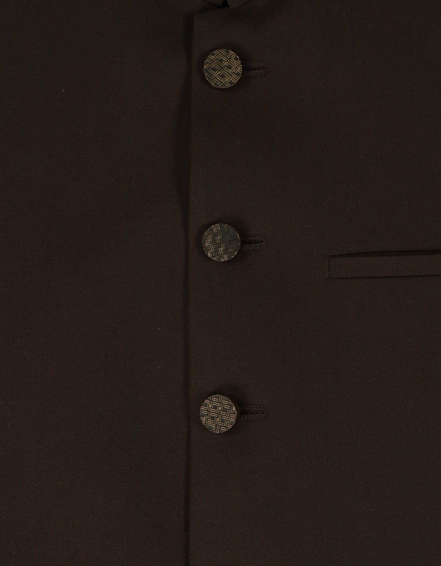 Blended Brown Waist Coat - J. Junaid Jamshed