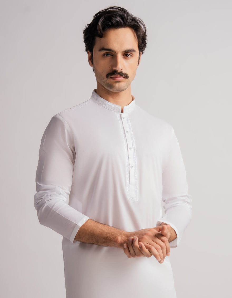 Cotton Blue Kurta - J. Junaid Jamshed