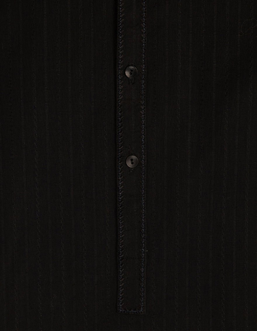 Cotton Black Kurta - J. Junaid Jamshed