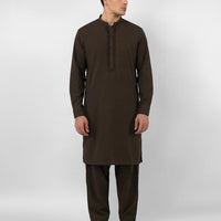 Cotton Coffee Brown Shalwar Kameez - J. Junaid Jamshed