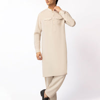 Blended Light Beige Kurta Trouser - J. Junaid Jamshed