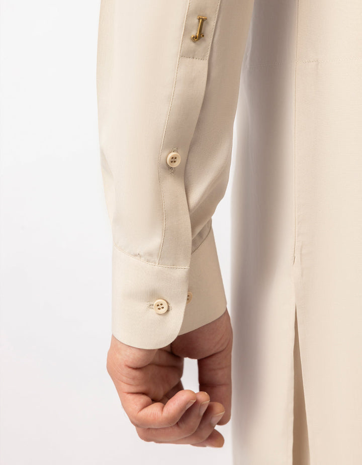 Blended Light Beige Kurta Trouser - J. Junaid Jamshed