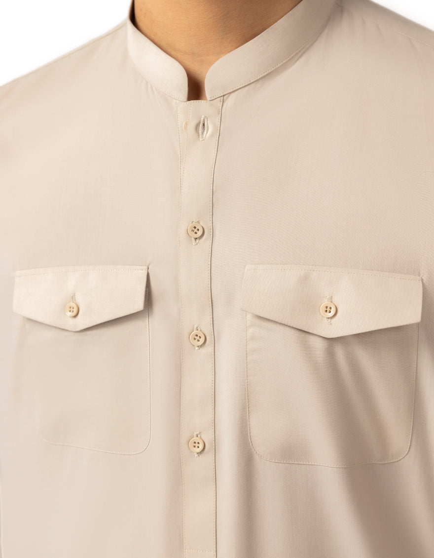 Blended Light Beige Kurta Trouser - J. Junaid Jamshed