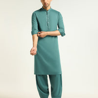 Blended Green Shalwar Kameez - J. Junaid Jamshed