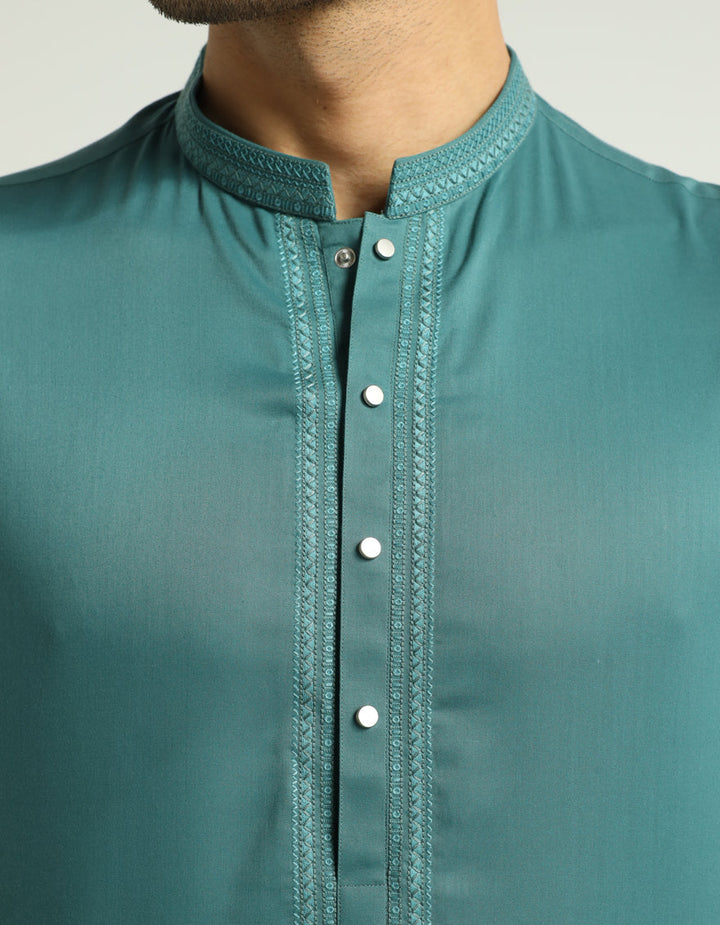 Blended Green Shalwar Kameez - J. Junaid Jamshed