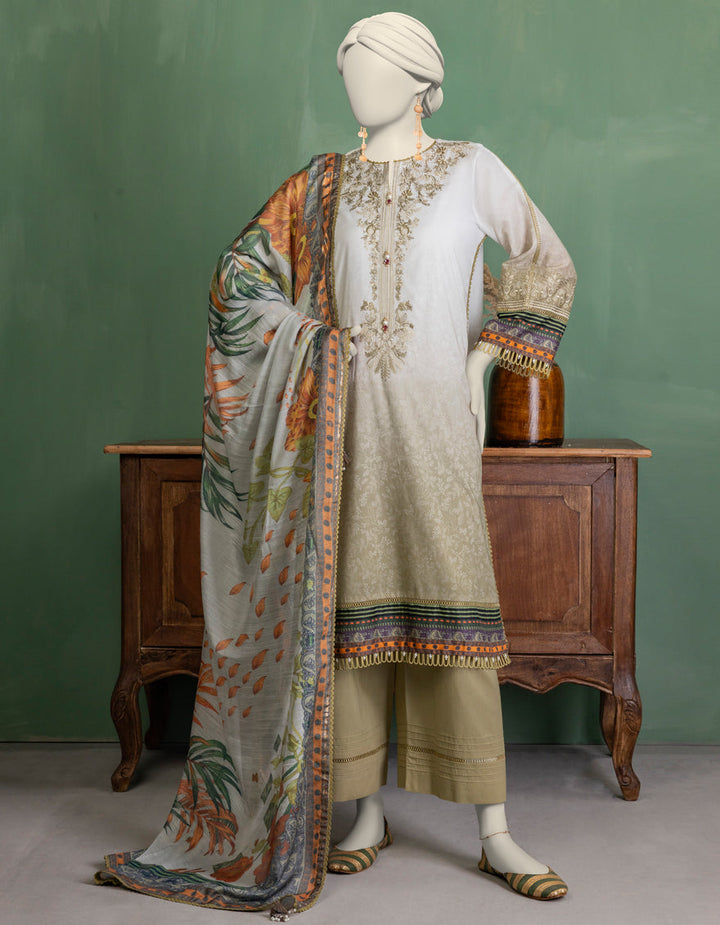 Lawn Multicolor Unstitched Suit - J. Junaid Jamshed