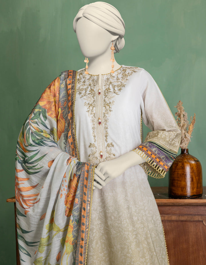 Lawn Multicolor Unstitched Suit - J. Junaid Jamshed