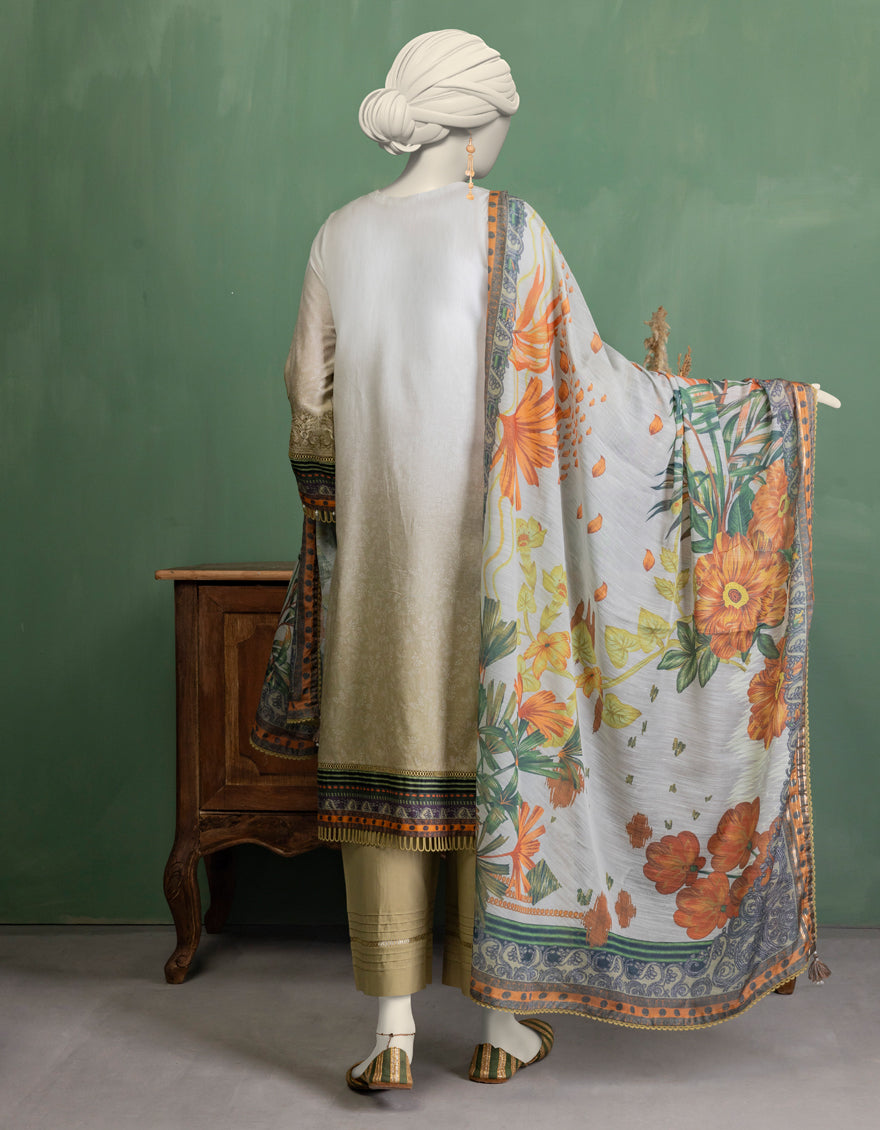 Lawn Multicolor Unstitched Suit - J. Junaid Jamshed