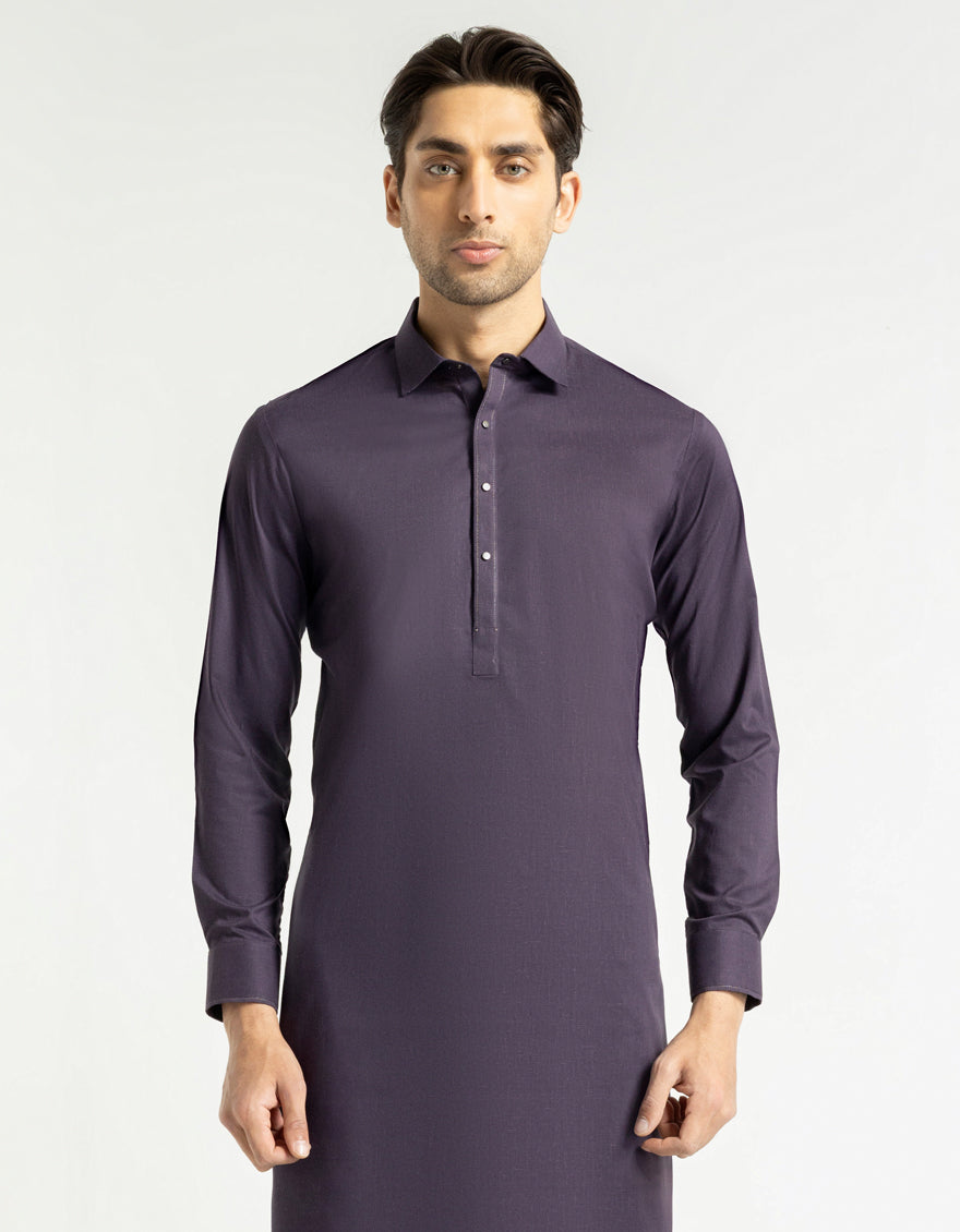Blended Purple Shalwar Kameez - J. Junaid Jamshed
