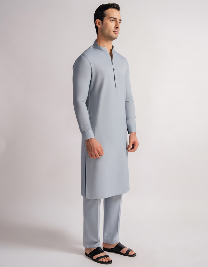 Blended Sky Blue Kurta Trouser - J. Junaid Jamshed