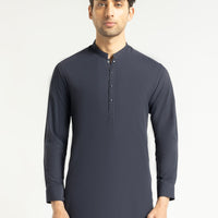 Polyester Midnight Blue Kurta Trouser - J. Junaid Jamshed