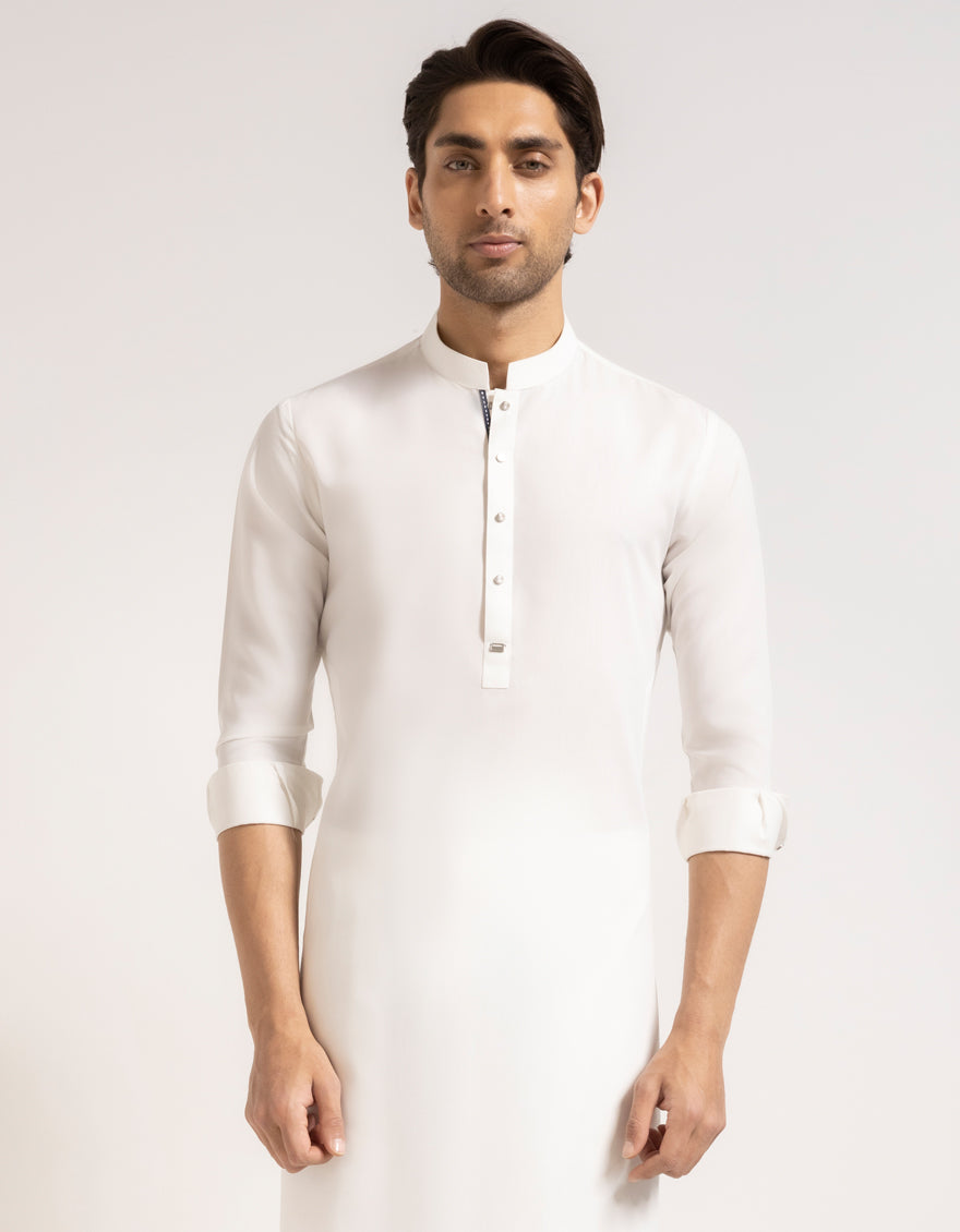 Polyester Off White Kurta Trouser - J. Junaid Jamshed