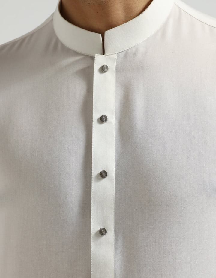 Polyester Off White Kurta Trouser - J. Junaid Jamshed